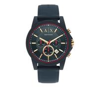 Armani Exchange Montre Chronographe pour homme, montre en silicone, taille du boîtier de 44 mm