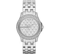 Armani Exchange Montre pour femmes, à trois aiguilles, boîtier en acier inoxydable argenté de 36 mm avec bracelet en acier inoxydable, AX5215