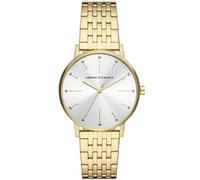 Armani Exchange montre pour femmes, mouvement à quartz et boîtier de 36 mm avec bracelet en acier inoxydable, en cuir ou en silicone, Ton or et gris clair, 36MM