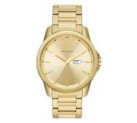 Armani Exchange Montre pour Homme à Trois Aiguilles, Boîtier en Acier Inoxydable Recyclé en or (Au Moins 50%) de 44 mm avec Bracelet en Acier Inoxydable, AX1734