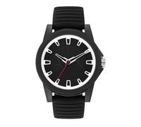 Armani Exchange montre pour homme, mouvement à quartz et boîtier de 44 mm avec bracelet en acier inoxydable, en cuir ou en silicone, Noir de jais et blanc, 44MM