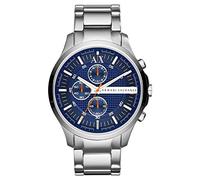 Armani Exchange Montre pour Homme, Mouvement Chronographe à Quartz, Boîtier en Acier Inoxydable Argenté de 46 mm avec Bracelet en Acier Inoxydable, AX2155