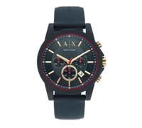 Armani Exchange Montre pour homme , mouvement chronographe, boîtier en nylon bleu de 47 mm avec bracelet en silicone, AX1335