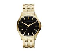 Armani Exchange Montre pour hommes à trois aiguilles, boîtier en acier plaqué or de 45 mm avec bracelet en acier inoxydable, AX2145