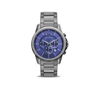 Armani Exchange Montre pour hommes de couleur argentée, Mouvement chronographe à quartz et boîtier de 44 mm avec bracelet en acier inoxydable
