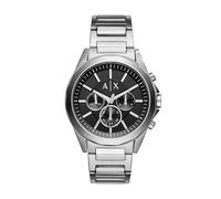 Armani Exchange Montre pour hommes de couleur argentée, Mouvement chronographe à quartz et boîtier de 44 mm avec bracelet en acier inoxydable