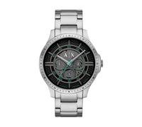 Armani Exchange Montre pour Hommes, Quartz Mouvement Multifonctionnel et boîtier de 46 mm avec Bracelet en Acier Inoxydable