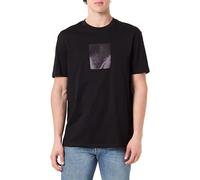 Armani Exchange One Block Up, Rubbered and Satin Logo T-Shirt, Noir, L Hommes