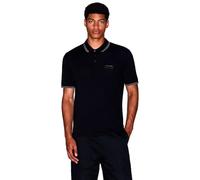 Armani Exchange Polo à Manches Courtes pour Homme avec Logo sur Le côté, col à Trois Boutons, Noir, XL
