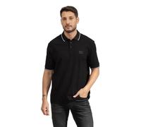 Armani Exchange Polo à Manches Courtes pour Homme avec Logo sur Le côté et col à Trois Boutons, Noir, XL
