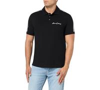 Armani Exchange Polo en Coton élastique à Coupe régulière, Noir, L Homme