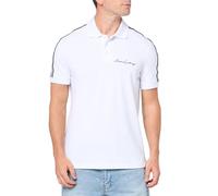 Armani Exchange Polo en Coton Stretch avec Logo Signature Regular Fit, Blanc, L Homme