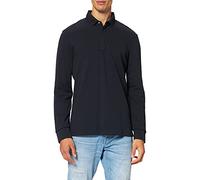 Armani Exchange Polo piqué à Manches Longues, Bleu Marine, Small Homme