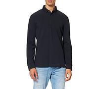 Armani Exchange Polo piqué à Manches Longues, Noir, Large Homme