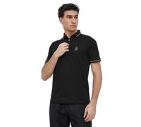 Armani Exchange Polo pour Homme, Coupe Droite, détails dorés, Noir, Taille L, Noir, L