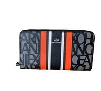Armani Exchange PORTEFEUILLE FEMME 3 diviseurs fermés par ZIP 6 CARD 948068 R733, Noir et beige., L, Contemporain