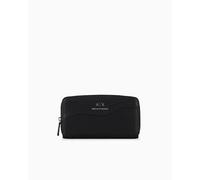 Armani Exchange Portefeuille zippé Around, bi-Pliable Femme, Noir, Einheitsgröße