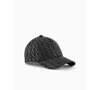 Armani Exchange Pour des hommes Casquette de baseball tissée avec imprimé intégral, Noir, One Size