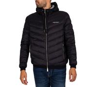 Armani Exchange Pour des hommes Doudoune tissée à capuche, Noir