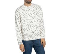 Armani Exchange Pour des hommes Sweat-shirt à inscription diagonale, blanc