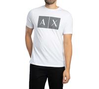 Armani Exchange Pour des hommes T-shirt slim à motif en relief, blanc