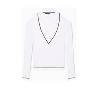 Armani Exchange - Pull à Maille avec Détails Tissés - Femme - Pulls - Blanc - Taille: 40 FR