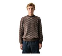 Armani Exchange - Pull en maille côtelée avec logo AX intégral - Homme - Pulls - Brun - Taille: L