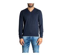 Armani Exchange - Pull en Tricot Bleu Col en V - Homme - Pulls - Bleu - Taille: S