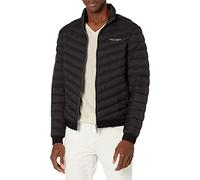 Armani Exchange Quilted Down Milano/New York Logo Zip-up Jacket Manteau Alternatif en Duvet, Noir, M Homme