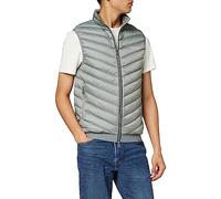 Armani Exchange Real Down Quilted Packable Vest Gilet/Surgilet, Gris mélangé/Bleu Marine, S Homme
