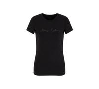 Armani Exchange Rhinestone Script Logo Cotton Crewneck T-Shirt, Noir, M Femme