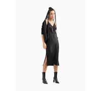 Armani Exchange Robe Essentielle en Satin pour Femme, Noir, 44