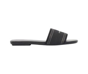 Armani Exchange - Rounded Square-Form Slider - Femme - Chaussures - Noir - Taille: 40 EU