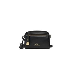 Armani Exchange Sac à bandoulière noir pour femme avec logo et cadenas, Noir , Taille unique
