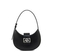 Armani Exchange Sac bandoulière Jodie – zip argent, logo métal – Noir Medium