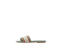 Armani Exchange Sandales plates à rayures fines pour femme - Avec logo sur le devant - Vert - Pointure 39,5 EU, vert, 39.5 EU