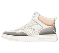 Armani Exchange Seattle pour Femme, détails en Daim, Logo brodé, Baskets Montantes, Blanc cassé, Rose, Taupe, 40.5 EU