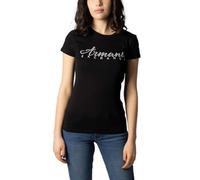 Armani Exchange Short Sleeve Classic Script Logo Scoop Neck T-Shirt, Noir, M Femme
