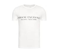 T-Shirt Homme - ARMANI EXCHANGE - Blanc - Logo poitrine - Col arrondi - Manches courtes M