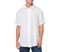 Armani Exchange Short Sleeve Regular Fit Linen Shirt Chemise, Blanc, XXL Homme