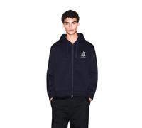 Armani Exchange Sweat-Shirt à Capuche zippé pour Homme, Projet icône, Logo brodé, Bleu Marine, M, Bleu foncé, M