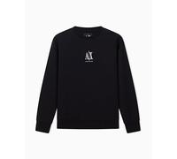 Armani Exchange Sweat-Shirt à col Rond pour Femme avec Logo brodé, Noir, L