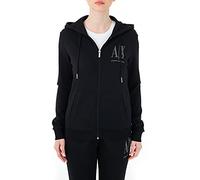 Armani Exchange Sweat-Shirt Capuche avec Fermeture éclair, Noir, S Femme