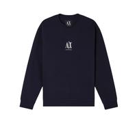 Armani Exchange - SweaT-shirt col rond en coton stretch avec logo Icon - Homme - Sweatshirts et sweats à capuche - Bleu - Taille: XS