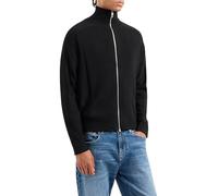 Armani Exchange Sweat-Shirt en Laine mélangée avec Fermeture éclair intégrale et col tortu Cardigan, Noir, XXL Homme