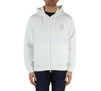 Armani Exchange Sweat-Shirt zippé en Coton avec Logo icône pour Homme, Ecru, X-Large