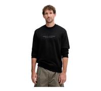 Armani Exchange, Homme, Sweatshirts et sweats à capuche, Noir, Taille: S SweaT-shirt imprimé en coton à manches longues et col rond