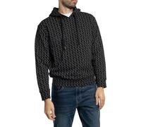 Armani Exchange Sweatshirt pour Homme, Essentiel, Logo intégral, Noir, L, Noir/Noir intégral, L