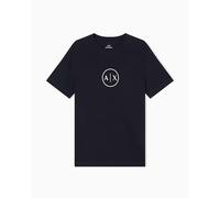 Armani Exchange T-Shirt à Manches Courtes et col Rond pour Homme, avec Logo Circulaire, Bleu, Taille L, Bleu foncé, L