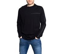 Armani Exchange T- Shirt à Manches Longues imprimé avec Logo All Over, Noir, XS Homme